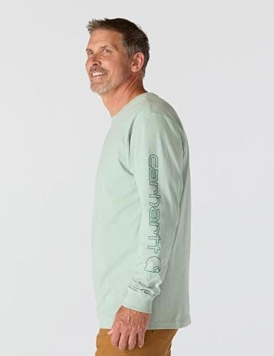 Carhartt Men's Loose Fit Heavyweight Long-sleeve Logo Sleeve Graphic T-shirt thumbnail 2
