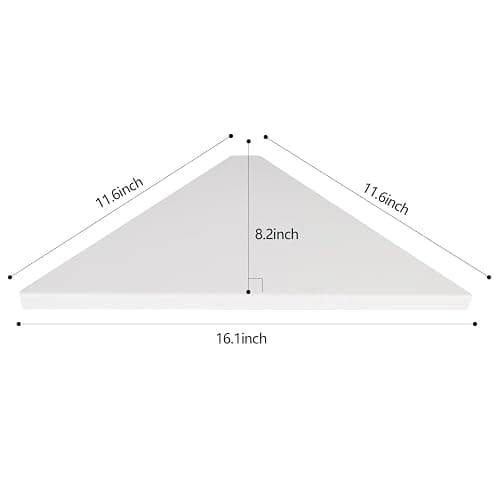 evron Corner Mounting Shelf,Easy to Install Wall Corner Shelf,Set of 2 (White Aluminum Shelves with Bendable Point) thumbnail 2