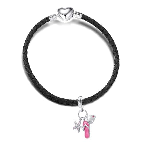 NanMuc Summer Holiday Gifts Beach Starfish Flip Flop Sliper Shell Charms for Pandora Bracelets Women friend Jewlery thumbnail 4
