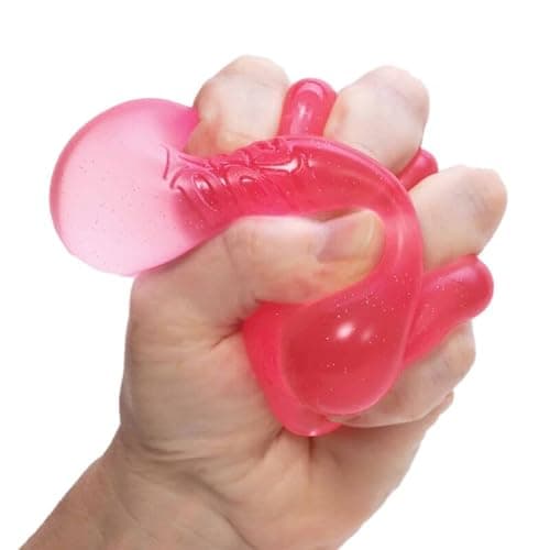 Schylling NeeDoh Nice Cube -Sensory Squeeze Toy with Super Solid Squish - 2.25" Cube - Pink - Pink thumbnail 3