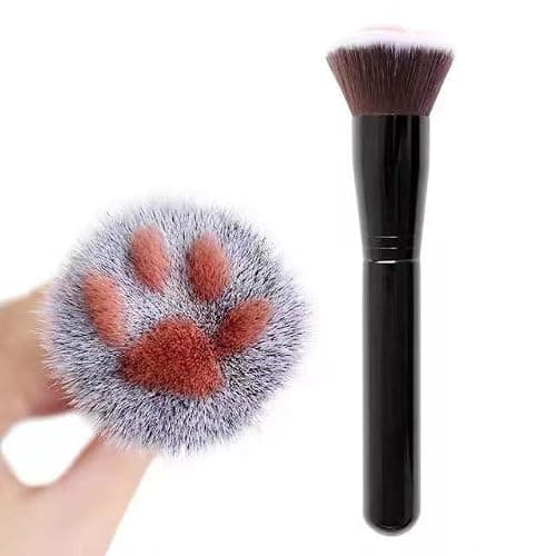 Cat Paw Makeup Brush – Soft Fiber Foundation Brush, Multi-Functional Beauty Tool, Portable, Wooden Handle, 6.30"x1.57"x0.79" (Black) thumbnail 4