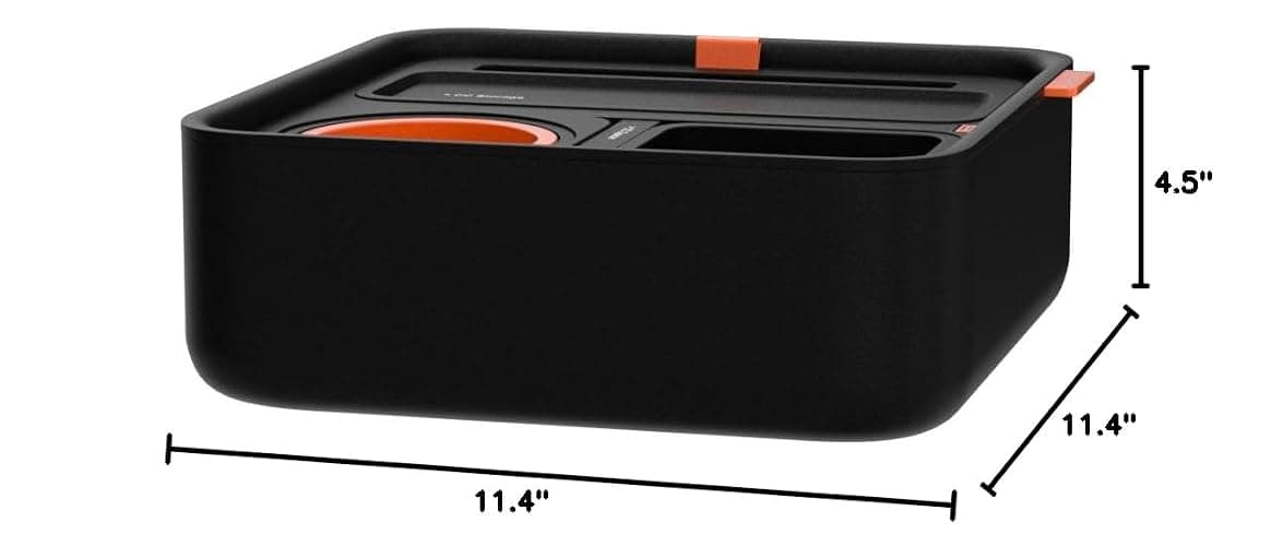 CouchConsole Original Tray - Drinks & Snacks Sofa Caddy with Armrest, Table with Phone Stand- TV Remote Control Storage and Organizer - for Living Rooms, RV, and Cars, Black/Orange thumbnail 10