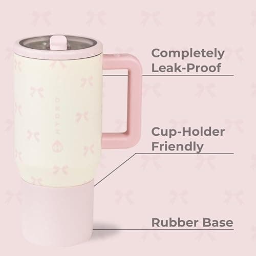 HydroJug Kids - 20 oz Insulated Kids Water Bottle with Flip Straw & Handle | Leak-Proof & Durable | Perfect for School, Sports, Lunch, Travel & Camp, Bows thumbnail 3