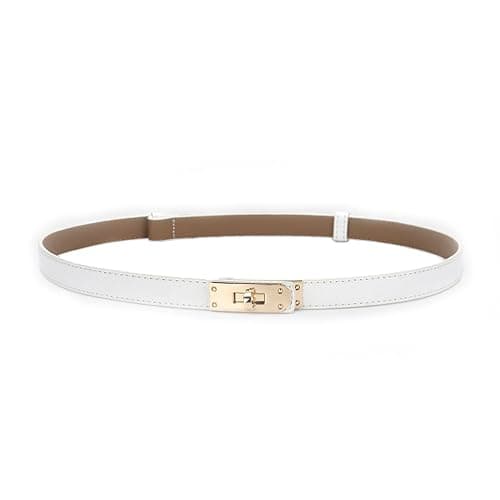 FENLDY Adjustable Thin Belts For Womens Skinny Belts For Dresses Womens Solid Color Alloy Turn Lock Belts For Jeans - Image 1
