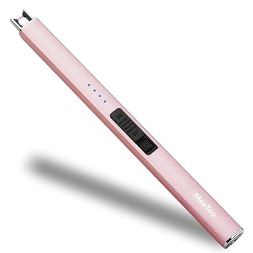 MeeToo Electric Candle Lighter Rechargeable Type-C - Gifts for Wife Men Women Nana, USB Plasma Arc Windproof Lighters for Candle Christmas Camping Kitchen Rose Gold - Image 1