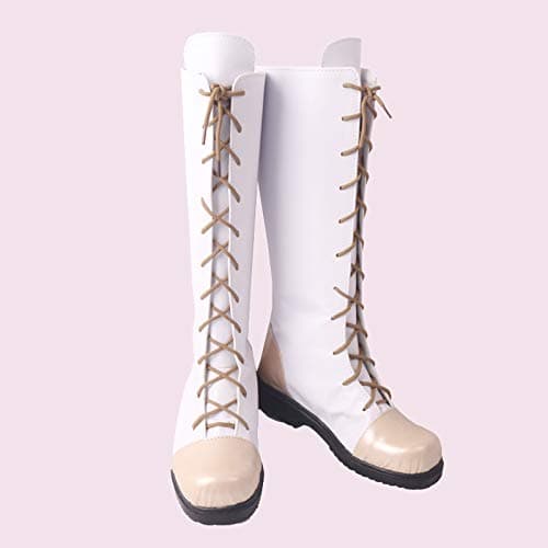 YuanCos White Anime Cosplay Shoes Lace-up Boots S008 thumbnail 2