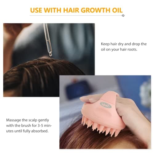 Sndyi Scalp Massager Shampoo Brush, Scalp Scrubber with Soft Silicone Bristles, Scalp Exfoliator for Dandruff Removal, Scalp Massager for Hair Growth, Wet Dry Hair Brush for Scalp Care, Pink thumbnail 7