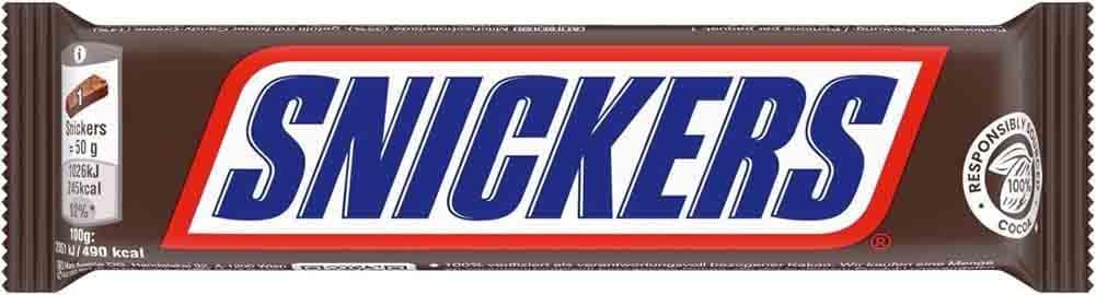 SNICKERS - Barre Chocolat au Lait, Cacahuètes & Caramel - Grand format - 40 barres chocolatées individuelles de 50g - 2kg thumbnail 3
