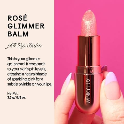 Winky Lux Unicorn Glimmer Balm & Rose Glimmer Balm Duo – Hydrating ph Lip Balm, Natural Pink Tint with pH Color Changing, Moisturize & Soften Lips While Leaving Sheer Pink Tint, with Vanilla Scent thumbnail 3