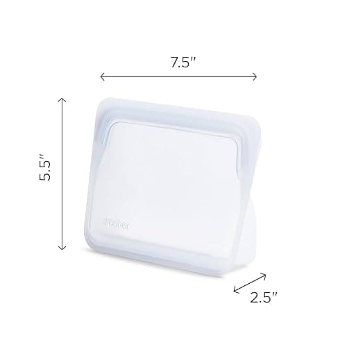 Stasher Premium Silicone Reusable Food Storage Stand-Up Mini Bag, Clear, Microwave, Sous Vide, Dishwasher, Oven and Freezer Safe, BPA Free, Leak-free, Eco-friendly, 28 Oz thumbnail 3