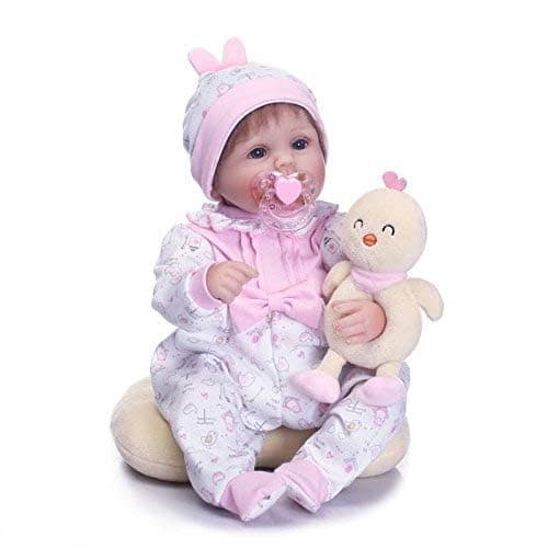 2Pcs Medylove Reborn Baby Dolls Girls Clothes 16-18 inch Newborn Reborn Doll Pink Outfit 17 inch Doll Printed Baby Jumpsuit thumbnail 3