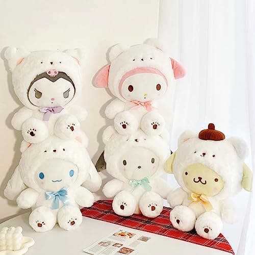 MJJAOQYF Cartoon Kawaii White Bear Cross-Dressing Series Plush,Soft Plush Doll Cute Soft Toys, Plush Pillow Stuffed Animals Toy Birthday Gifts for Girls Kids (White) thumbnail 6