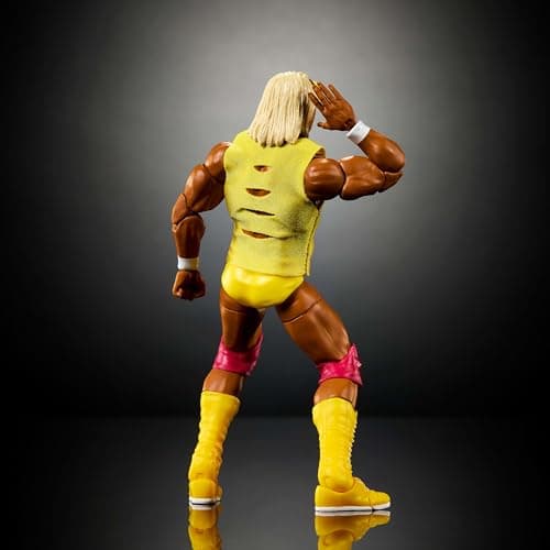 Mattel WWE Ultimate Edition Action Figure & Accessories Set, Hulk Hogan 6-inch Collectible with Swappable Heads & Hands, 30 Articulation Points thumbnail 5