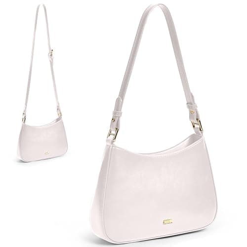 Aucuu Handtasche Damen, Umhängetasche Damen Klein Handtasche, Y2K Crossbody Bag, PU Leder Schultertasche, Mini Hobo Bag Retro Achsel Tasche, Shoulder Bag für Dating Party Einkaufe - #4 Weiß thumbnail 9