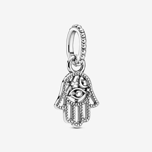Pandora Protective Hamsa Hand Dangle Charm - Compatible Moments - Gift for Her - Made with Sterling Silver - with Gift Box thumbnail 2