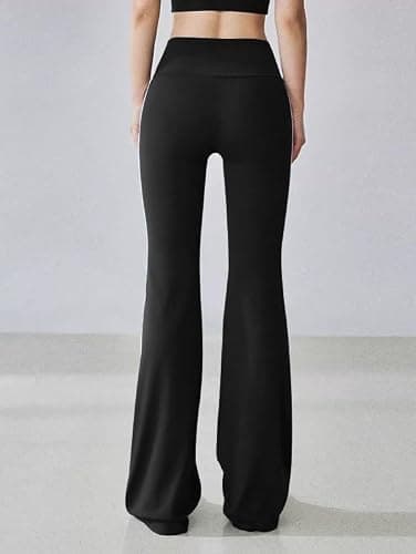 OQQ Yoga Pants Women High Waist Stripes Soft Casual Stretch Flared Bottoms Trousers thumbnail 3