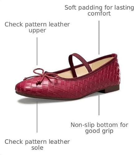 StillFancxy Ballet Flats with Bow Square Toe Ballerina Flats Slip on Bowknot Flat Shoes for Women Dressy Comfortable thumbnail 3