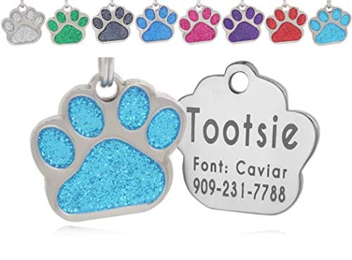 Pet ID Tag, Glitter Paw Bling, Cat ID Tag, Dog ID Tag, Custom Engraved, Dog Name Tag, Cat Name Tag, Dog Tags Personalized, Cat Tags Personalized, Pet Tag Personalized thumbnail 6