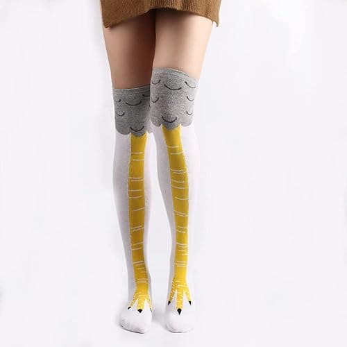 SimleShine 3-packs Chicken leg socks over knee 3 colors for different scenes parties gym funny Socks for gift Novetly socks - over knee - One Size - White,rose Red,black thumbnail 3