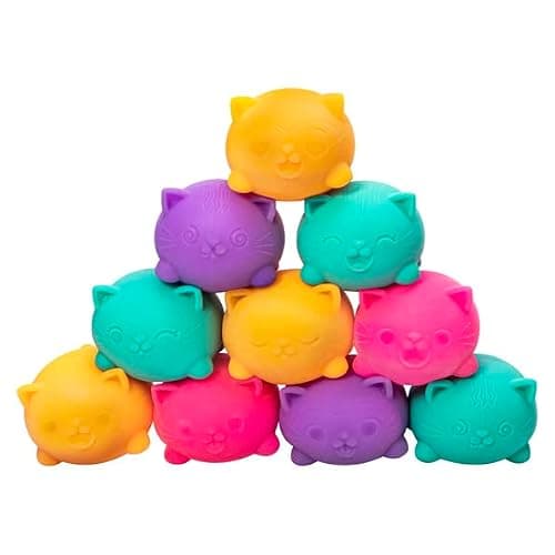 Schylling NeeDoh Teenie Cool Cat - Sensory Squeeze Toy - Contains 3 Mini Groovy Globs - 1.5" Wide - Color May Vary (Pack of 1) thumbnail 2
