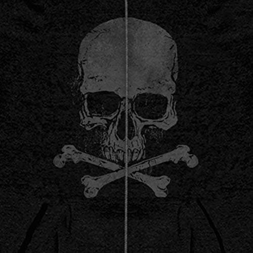 Hot Leathers Men's Skull and Crossbones Zip-Up Hooded Sweatshirt thumbnail 5