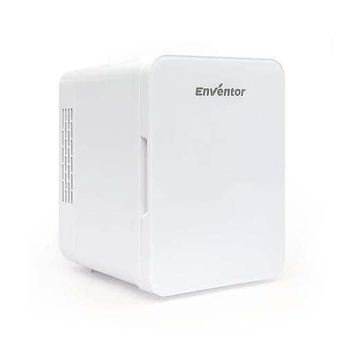 Enventor Mini Fridge 4 Litre, 6 Can Mini Fridges for Bedrooms, AC+12V DC Power Cooler & Warmer, Portable Small Fridge for Car, Travel, Home/Skincare, Makeup, Cosmetics/Drinks, Fruit, Food, White thumbnail 8
