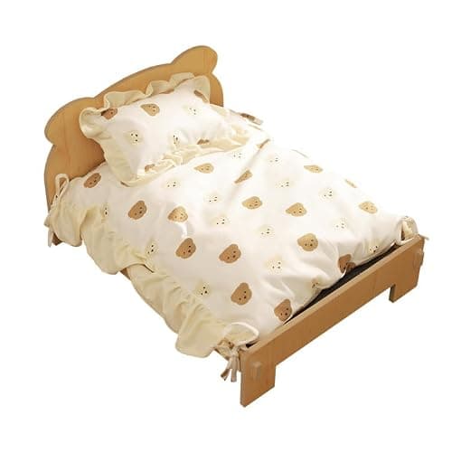 JUNTITE Cat Bed with Quilt - Wooden Indoor Pet Bed for Cats, Dogs, Rabbits, Kittens and Small Animals - 20.4 x 15.3 Inch thumbnail 4