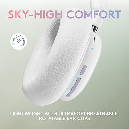 Logitech G735 Wireless Gaming Headset, Customizable LIGHTSYNC RGB Lighting, Bluetooth, 3.5 MM Aux Compatible with PC, Mobile Devices, Detachable Mic - White Mist thumbnail 2