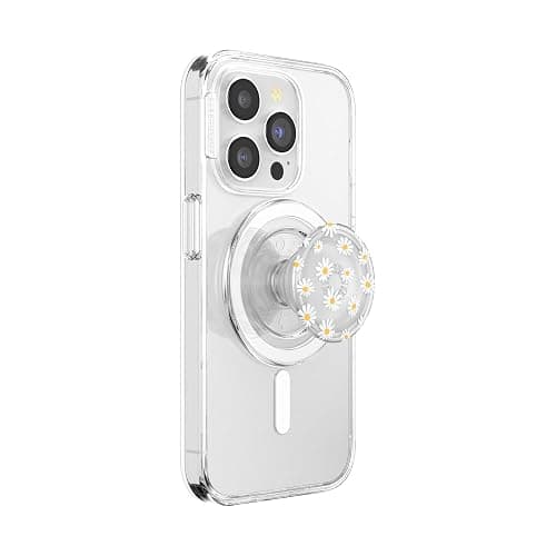 PopSockets Phone Grip for MagSafe with Kickstand, Magnetic Stand, Swappable Top, Secure Hold for iPhone MagSafe Cases, Phone & Tablet Grip, Cute PopSockets - Translucent He Loves Me Not - Image 1