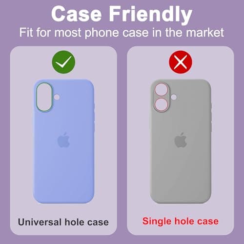 SHANG PIN JIA 2 Pack Camera Lens Protector for iPhone 17,[Not Easy to Breakn ] AR Tempered Glass Strong Adsorption Metal Camera Cover Screen-Light Green thumbnail 4