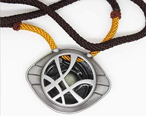 HUAWELL 2 Piece Dr Cosplay Costume Strange Necklace Eye of Agamotto Costume Prop Stone Pendant Glow in The Dark thumbnail 3