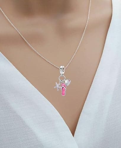 NanMuc Summer Holiday Gifts Beach Starfish Flip Flop Sliper Shell Charms for Pandora Bracelets Women friend Jewlery thumbnail 6