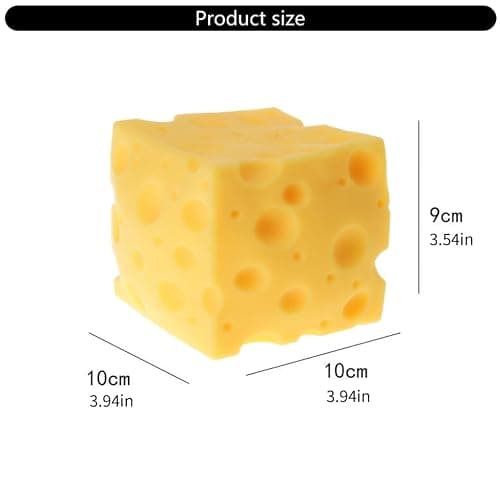Squishy Fidget Toy Giant Cheese Squeezable Stress Relief Sensory Toys for Adults, Cute Party Favors, 3.94x3.94x3.54'' thumbnail 2