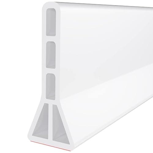 *BOUGHT* 3" High Shower Threshold Water Dam 74 IN Collapsible Shower Water Splash Guard for Curbless Shower Threshold Barrier Water Stopper for Wet and Dry Separation Bathroom and Kitchen (White) thumbnail 2