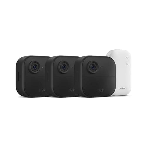 Blink Outdoor 4 – Wireless smart security camera, two-year battery life, 1080p HD day and infrared night live view, two-way talk. Sync Module Core included – 3 camera system - Image 1