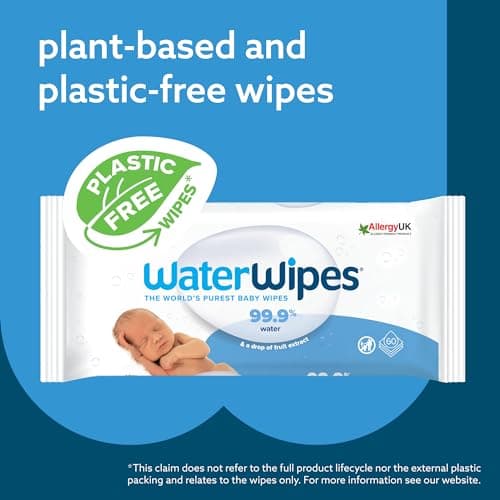 WaterWipes Plastic-Free Original-baby Wipes, 99.9% Water Based Wipes, Unscented & Hypoallergenic for Sensitive Skin, 540 Count (9 packs), Packaging May Vary - 60 Count (Pack of 9) thumbnail 5
