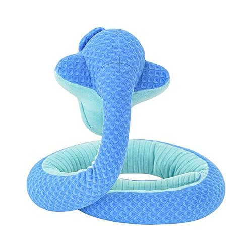 41-Inch Poseable Blue Snake Plush, Bendable Cartoon Stuffed Snake, Soft Plush Body for Room Decor, Fan Collection & Animal Lovers thumbnail 7