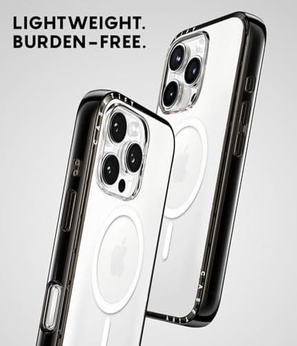 CASETiFY Compact iPhone 15 Case [Slim and Sleek/Compatible with Magsafe / 4 ft. 2X Military Grade Drop Protection] - Stamp Collection - Clear Black thumbnail 4
