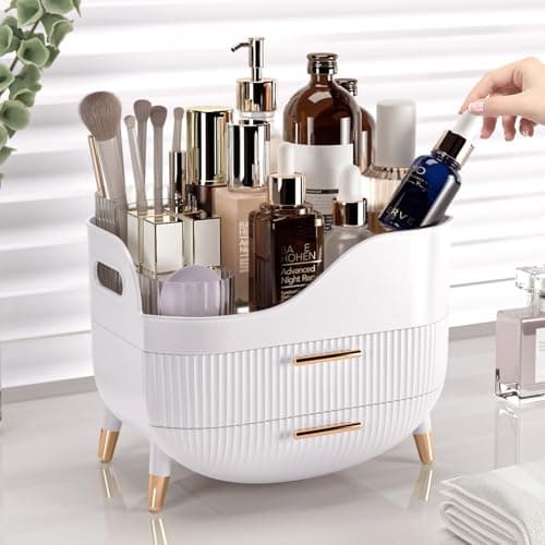Pajiriona Makeup Organizer with Drawers,Skincare Organizer for Vanity,Storage Box with Handle,Large Cosmetic Display Case for Dresser, Bathroom Countertop thumbnail 4