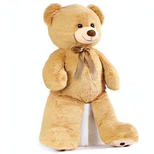 MorisMos 47inch Giant Teddy Bear Stuffed Animal 4ft, Large Teddy Bear Plush, Big Stuffed Bear Gifts for Kids, Girls, Girlfriend, Women on Baby Shower, Valentine, Christmas, Birthday (Light Brown thumbnail 7