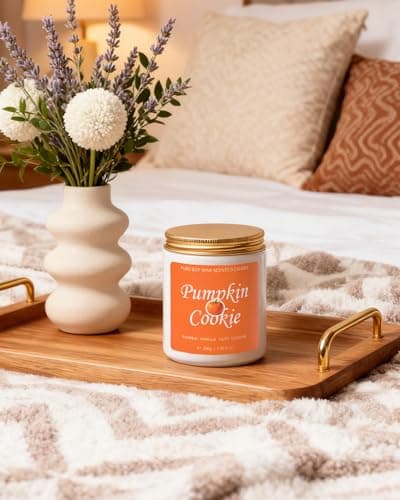 AmyRylan Fall Scented Candle for Home, Pumpkin Cookie 7.05 oz 40 Hour Burn Time, Long Lasting Soy Jar Candle, Gifts for Christmas, Halloween, Mother's Day, Inspirational Gifts for Women, Aromatherapy thumbnail 8