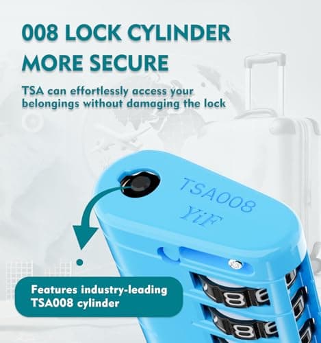 ANVIL TSA Approved Luggage Locks with Search Alert Indicator, 4-Digit Combination Suitcase Lock, Advanced TSA008 Core Heavy Duty Anti-Theft Travel Lock for Double Zippers, Backpacks thumbnail 2