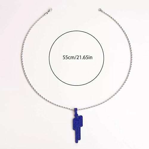 EPRHAY Unisex Colourful Diamond Human Necklace,Sparkling Rhinestone Crooked Headed Pendant Necklace,Shining Multi-coloured Humanoid Shape Ornament,Stylish Hip Hop Stainless Steel Jewelry thumbnail 3