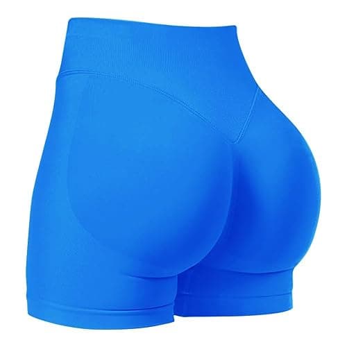 Jetjoy Womens Workout Gym Shorts 4.5" Seamless Hidden Scrunch Bum Butt Lifting High Waisted Biker Yoga Shorts - Image 1