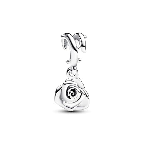 PANDORA Moments Rose in Bloom Dangle Charm - Sterling Silver Charm - Gift for Women - Includes Gift Box thumbnail 2