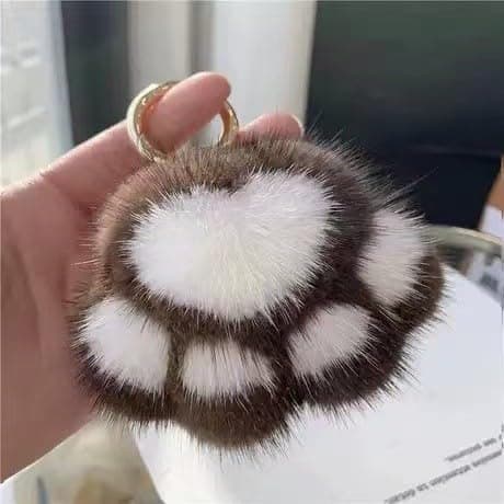 ELVRLA Super Cute Soft Plush Cat Paw keychain Fluffy Warm Comfortable Pink Kitty Hand Key Chain Ring Holder Bag Purse Pendant thumbnail 7