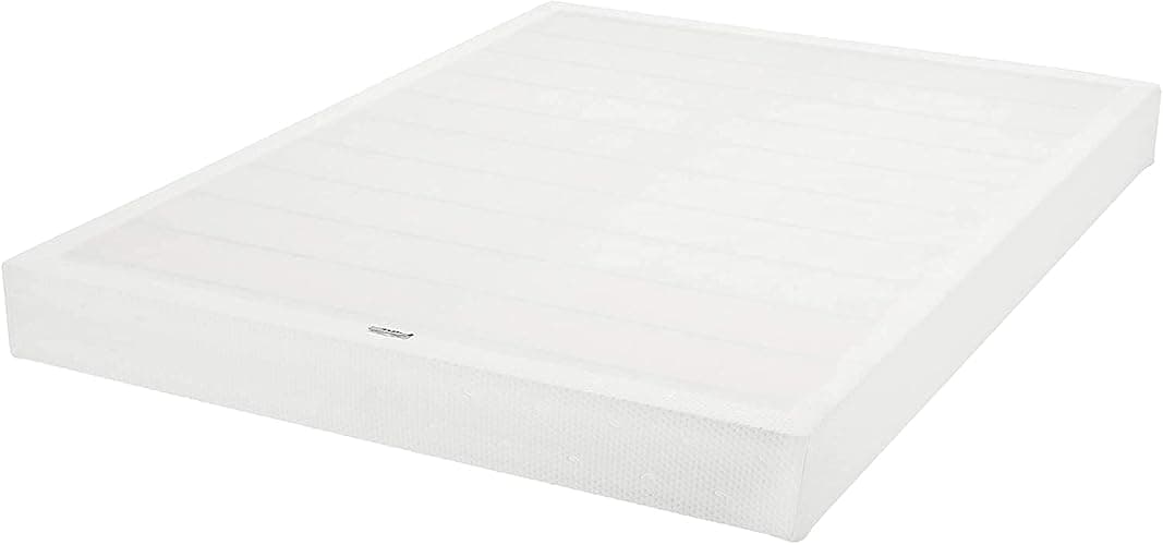 Amazon Basics Smart Box Spring Bed Base, 7-Inch Height Mattress Foundation, Tool-Free Easy Assembly, Queen, 79"L x 59.5"W x 7"H, White - Image 1