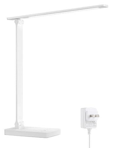Lepro LED Desk Lamp 9.5W 800lm, Metal Desk Light for Home Office, White | 5 Colors 5 Brightness, Dimmable Task Light, Eye Caring, Home Office Desktop Lamp for Reading, Crafting, Sewing, Puzzle, Nail - Image 1