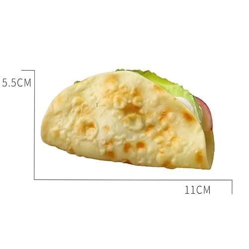 Kmiunty 3Pcs Realistic Chinese Hamburger Artificial Pancake Food Model Fake Taco Burrito Dessert for Kitchen Home Decoration Display thumbnail 2
