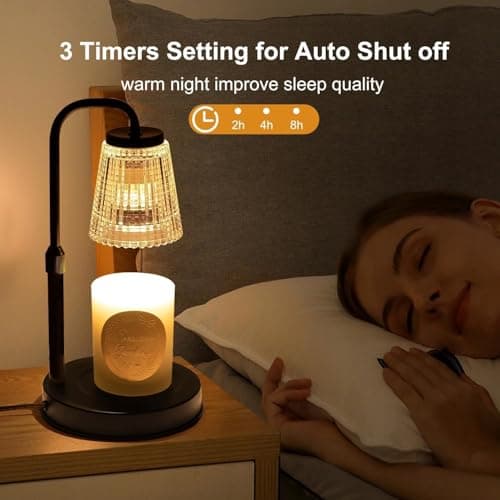 Candle Warmer Lamp with Timer & Dimmer – Adjustable Height Wax Melter for Scented Jar Candles – Flameless Electric Candle Heater for Home Fragrance & Gifts (Black) thumbnail 4